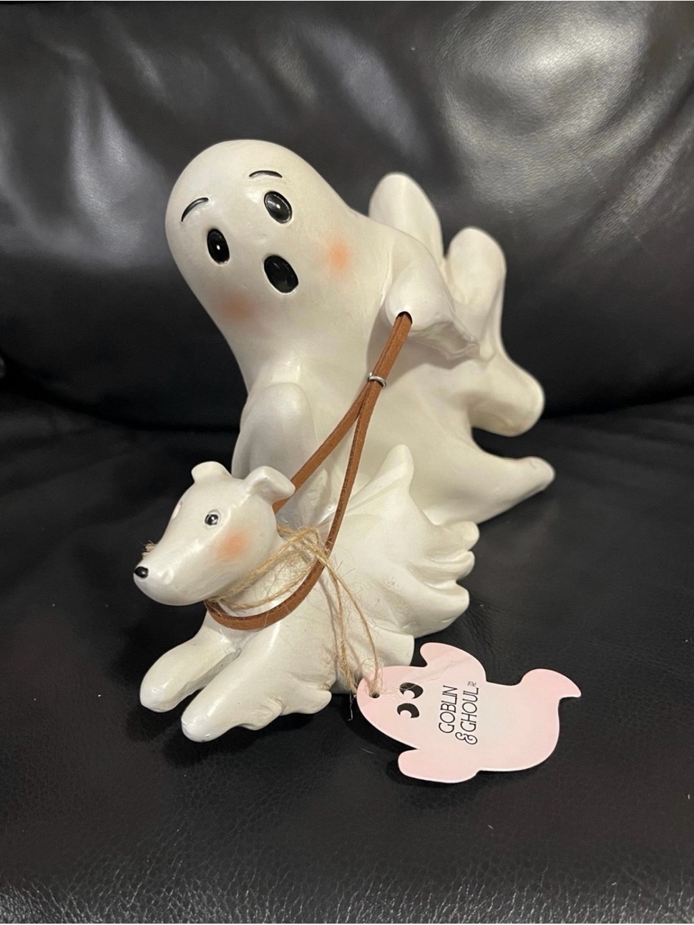 Goblin and Ghoul Ghost With Dog Figurine Decor